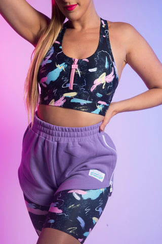 Spring Break Mixtape Zipper Action Bra