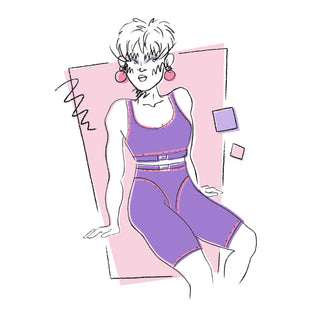 Mauve Neo-Retro Bra and Shorts Set